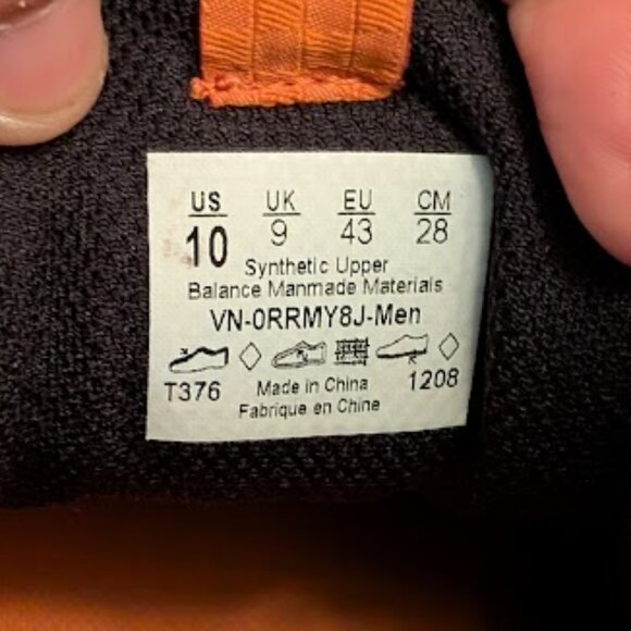 S7 VANS Stat Black/Orange Sneakers - Picture 6 of 10